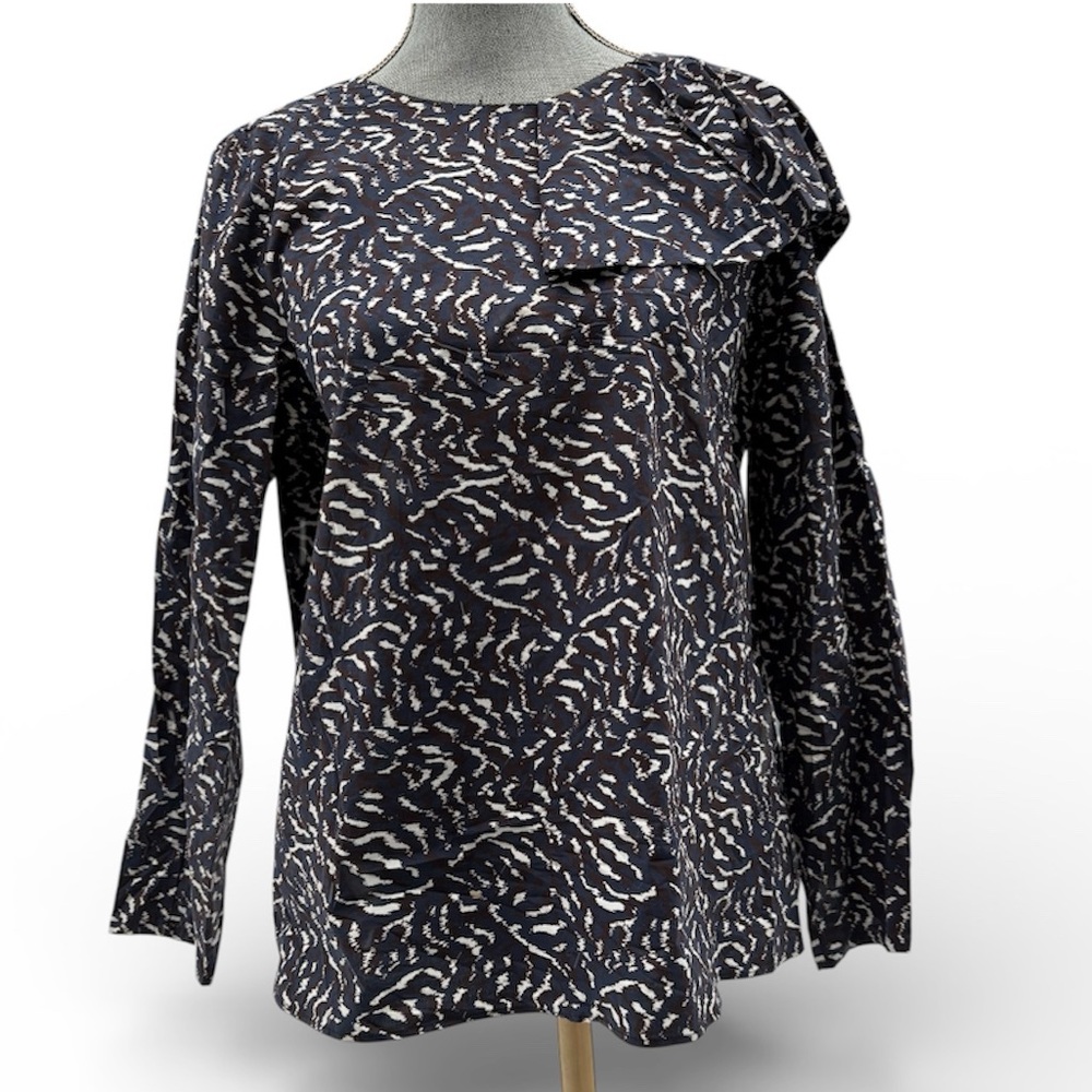 COS Cotton Summer Dressy Long Sleeve Top with Collar Detail